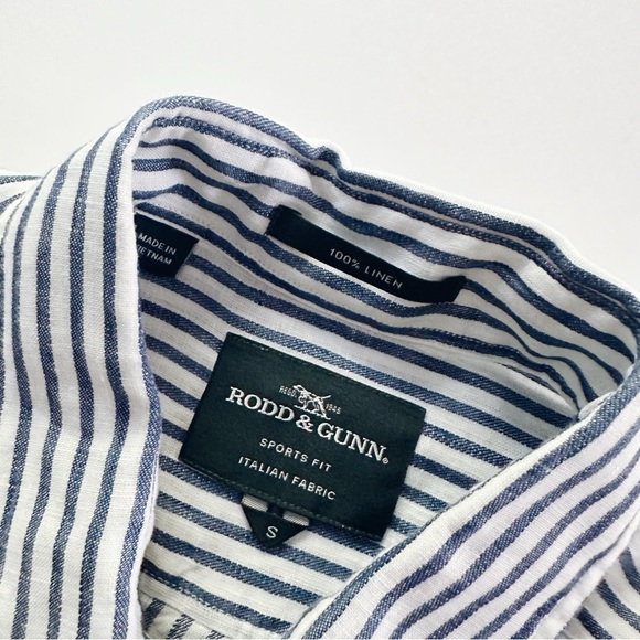 NEW Rodd & Gunn Sports Fit Navy and White Striped Shirt - Picture 11 of 14